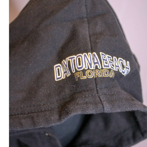 ESY Surf Co Daytona Beach Hooded Sweatshirt Black Rainbow Floral Florida Size L - Picture 3 of 4